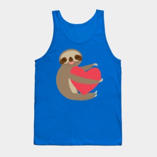 Cute sloth with red heart 2 Tank Top